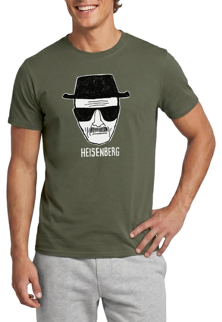 Spreadshirt Breaking Bad Heisenberg Skizze Zeichnung Männer T-Shirt, L, Militärgrün