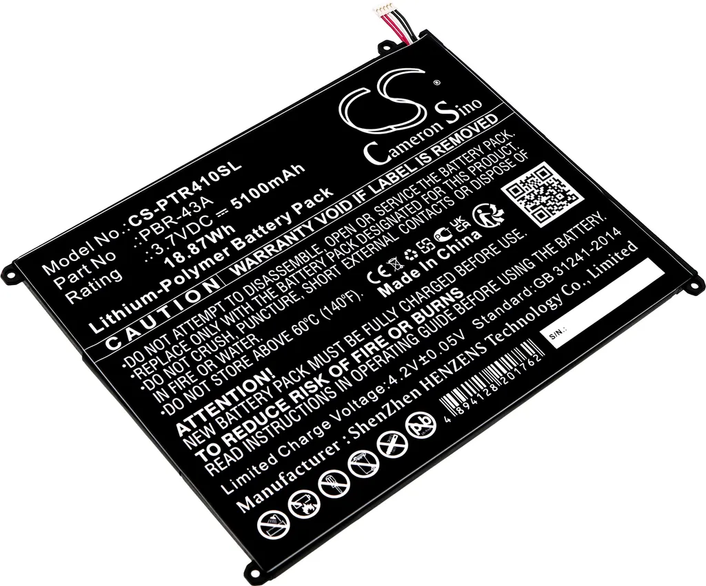 Batterie Techtek pour Pantech Element P4100 remplace PBR-43A 4100mAh