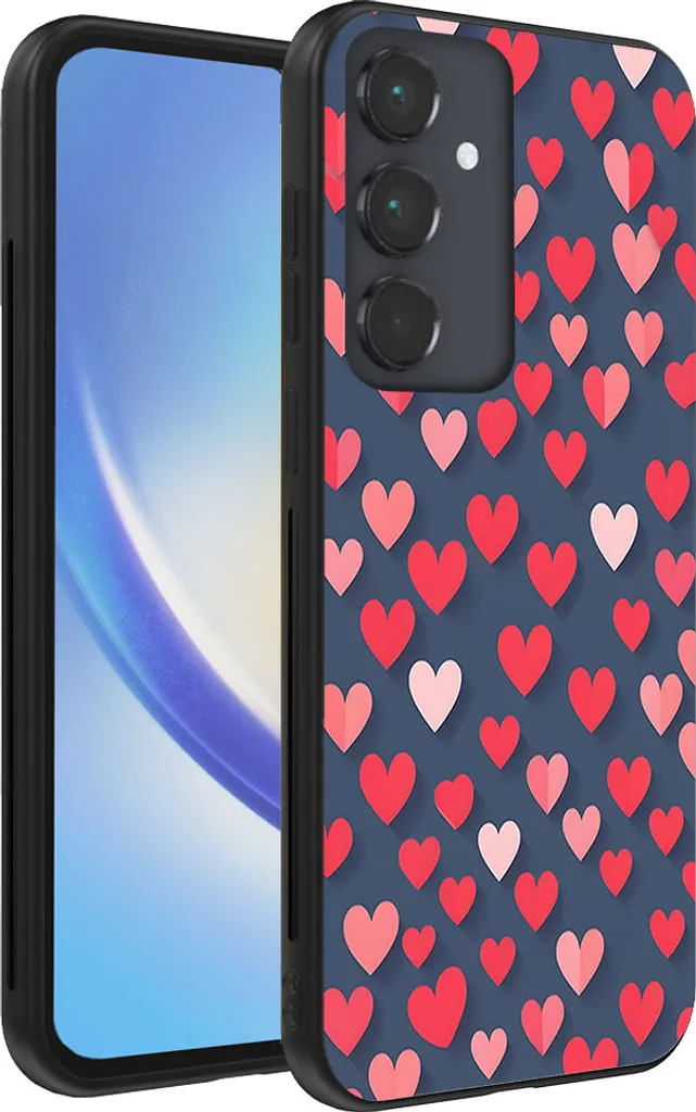 Cover Samsung A34 TPU Cuori Rosa - Protezione Smartphonica Antiurto