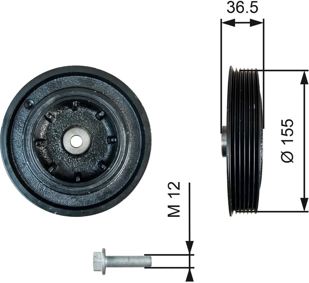 Poulie de vilebrequin pour Renault Trafic II et Opel Movano - TVD1128A