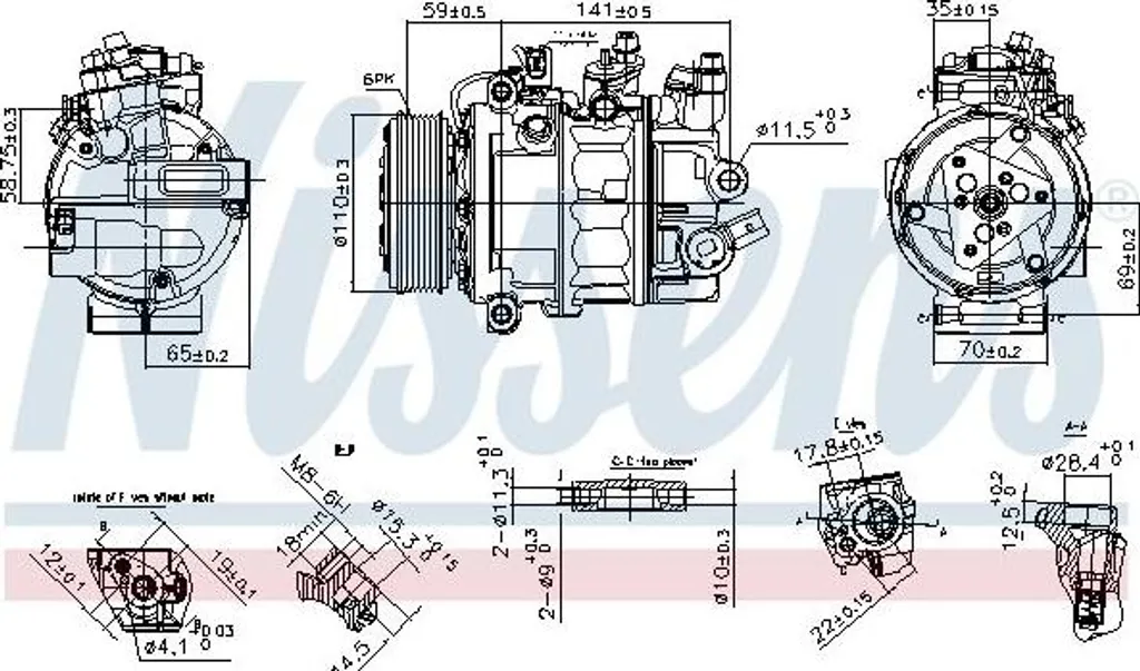Réparez votre clim avec ce Compresseur Nissens 890755 pour Atlas OE
