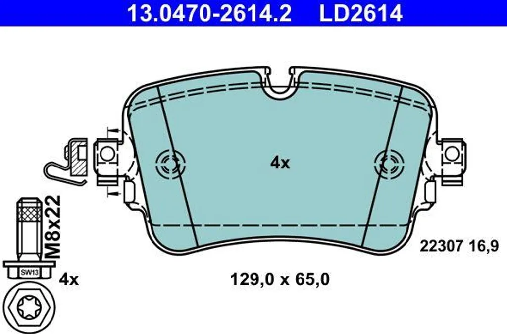 Plaquettes de frein ATE 13.0470-2614.2 pour Audi A6 A7 A8 Q7 Q8