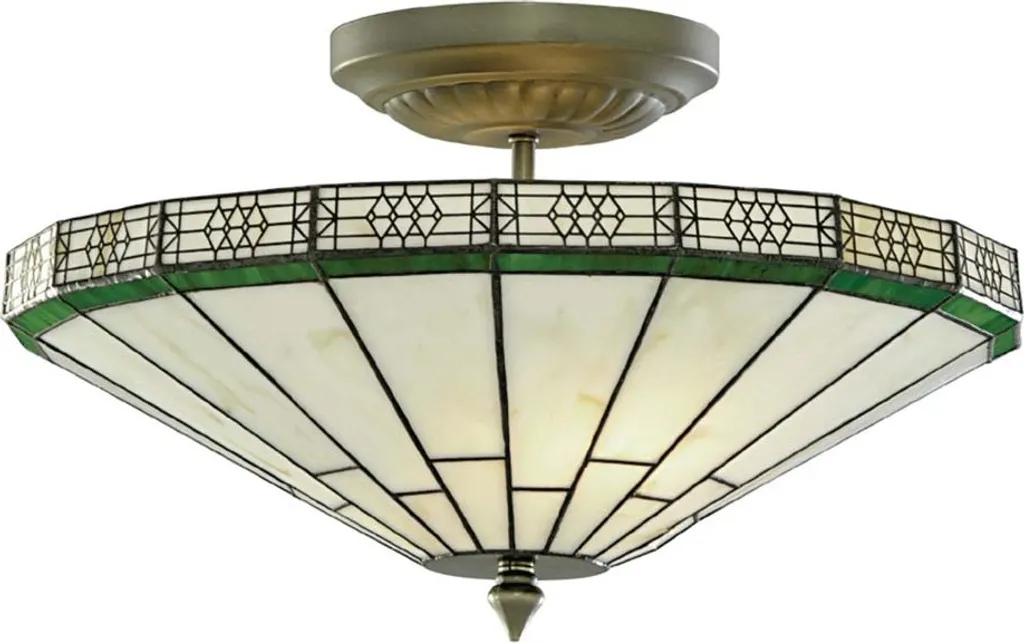 Plafonnier Tiffany New York 41cm pour Salon et Entrée Chic à 2 Lumières