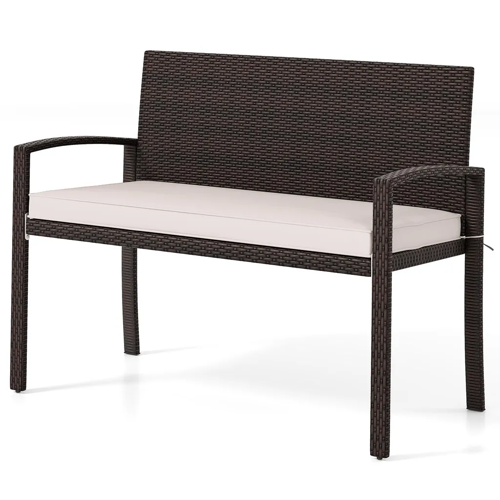 Offerta Panca Esterno Polyrattan COSTWAY | 360kg Max | Beige