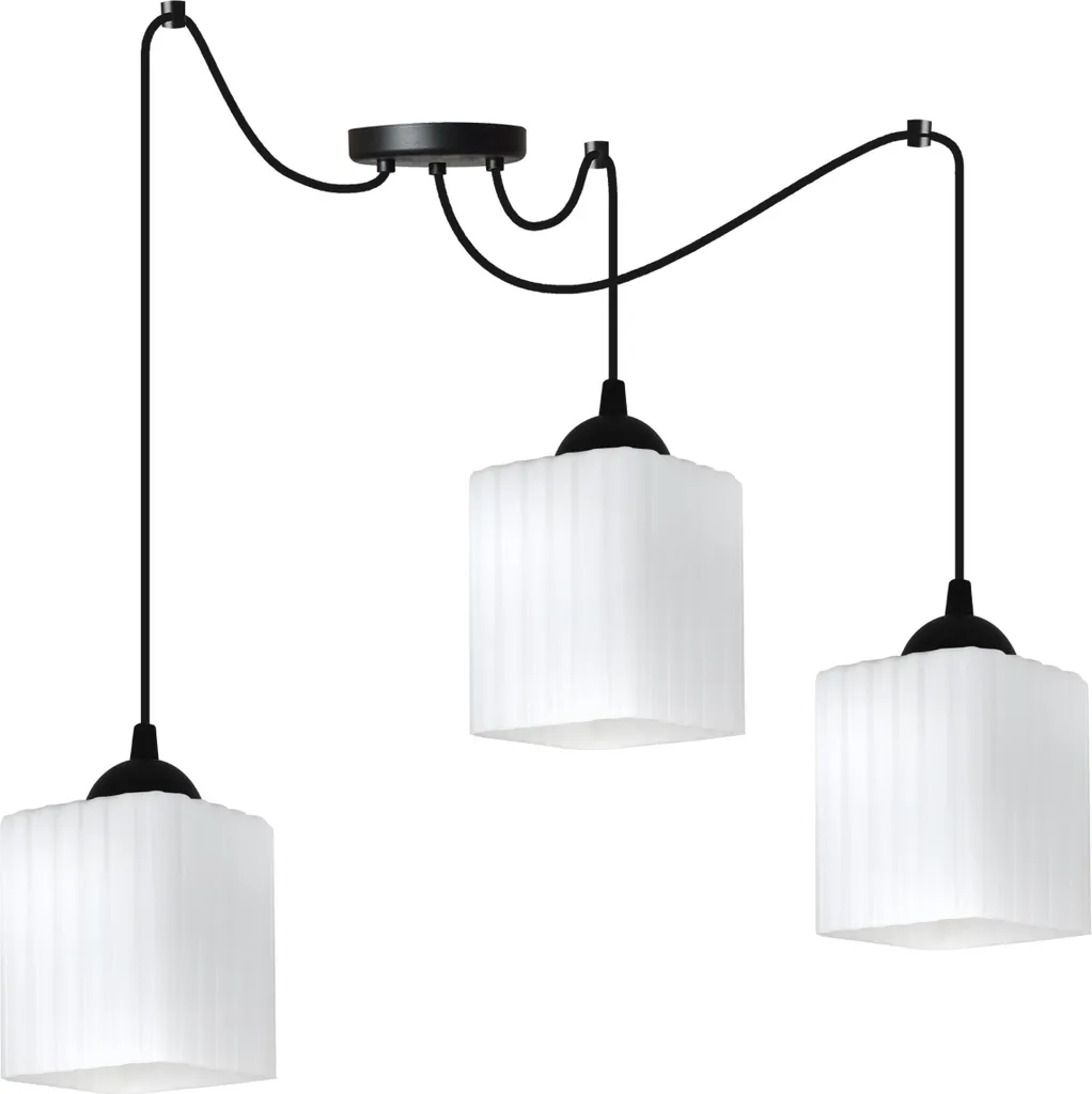 Plafoniera Moderna Riffle Spider Nera - Illuminazione Interni 3 Luci