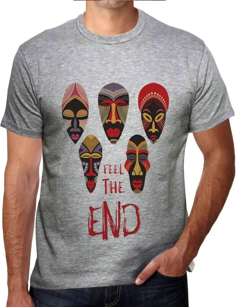 Herren Grafik T-Shirt Native fühlen das Ende – Native Feel The End – Öko-Verantwortlich Vintage Jahrgang Kurzarm Lustige Druck Geburtstag Ges...