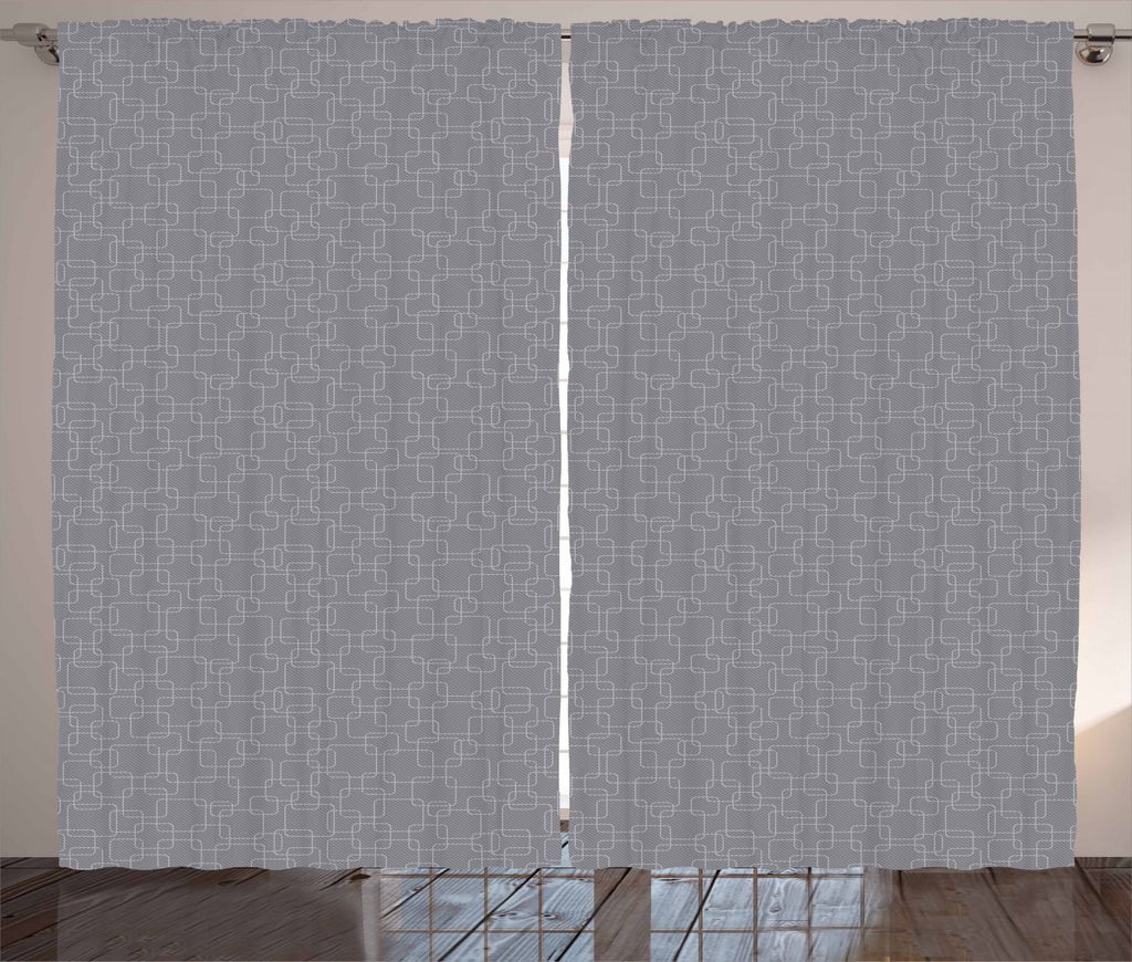 ABAKUHAUS Geometrisch Rustikaler Gardine, Inter Verfliesbare Motiv, Schlafzimmer Kräuselband Vorhang mit Schlaufen und Haken, 280 x 245 cm, Perlen...
