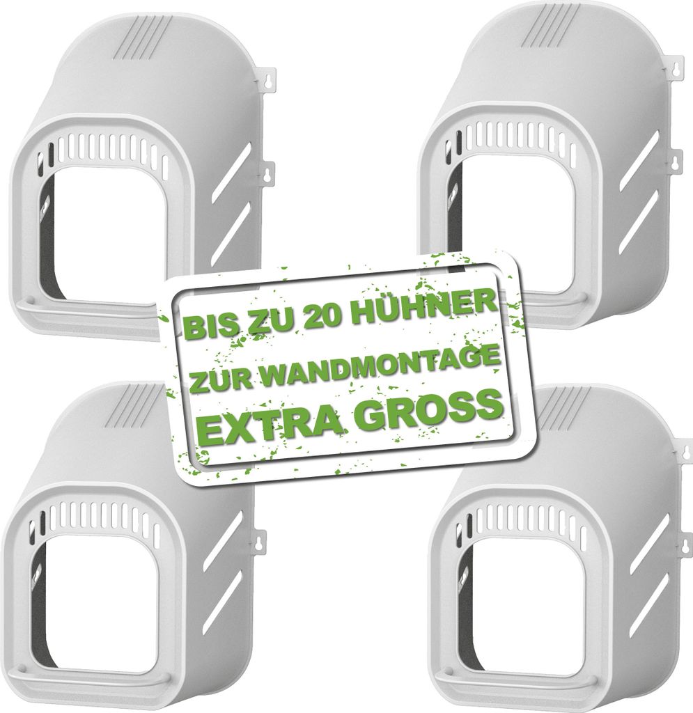(4er Set) Basic Nest Grau-Legenest für Hühner für bis zu 5 Hühner zur Wandmontage - Hühnernest - Geflügelnest - Hühnerstall