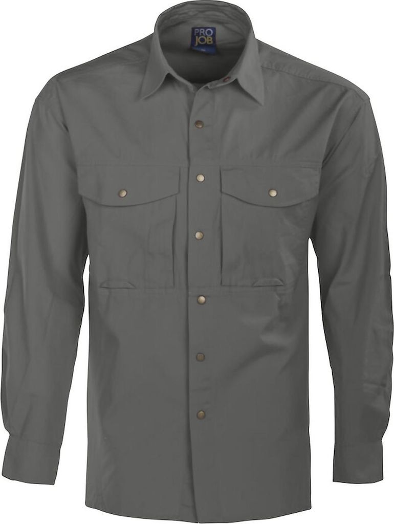 Hemd aus 100% Baumwolle Modell 5210 mit Brusttaschen, Druckknöpfen, ohne Seitennähte, 210 g/m²