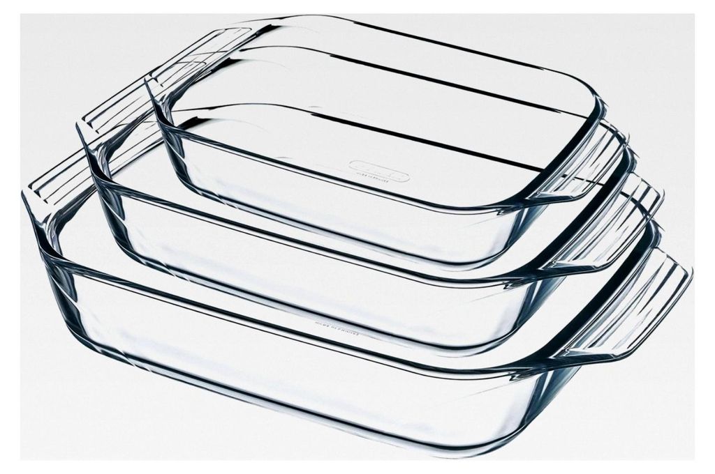 Set aus 3 Auflaufformen aus Borosilikatglas