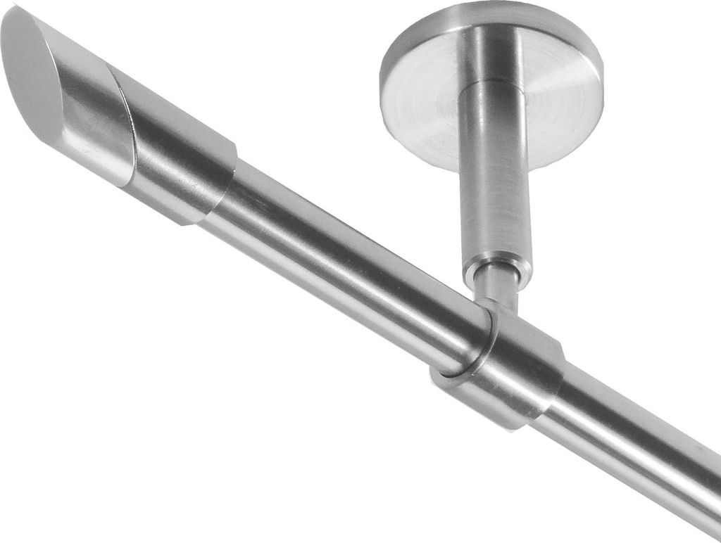 Gardinenstange mit Deckenhalterung Ø 16mm I echtes Edelstahlrohr I 1-läufig D11