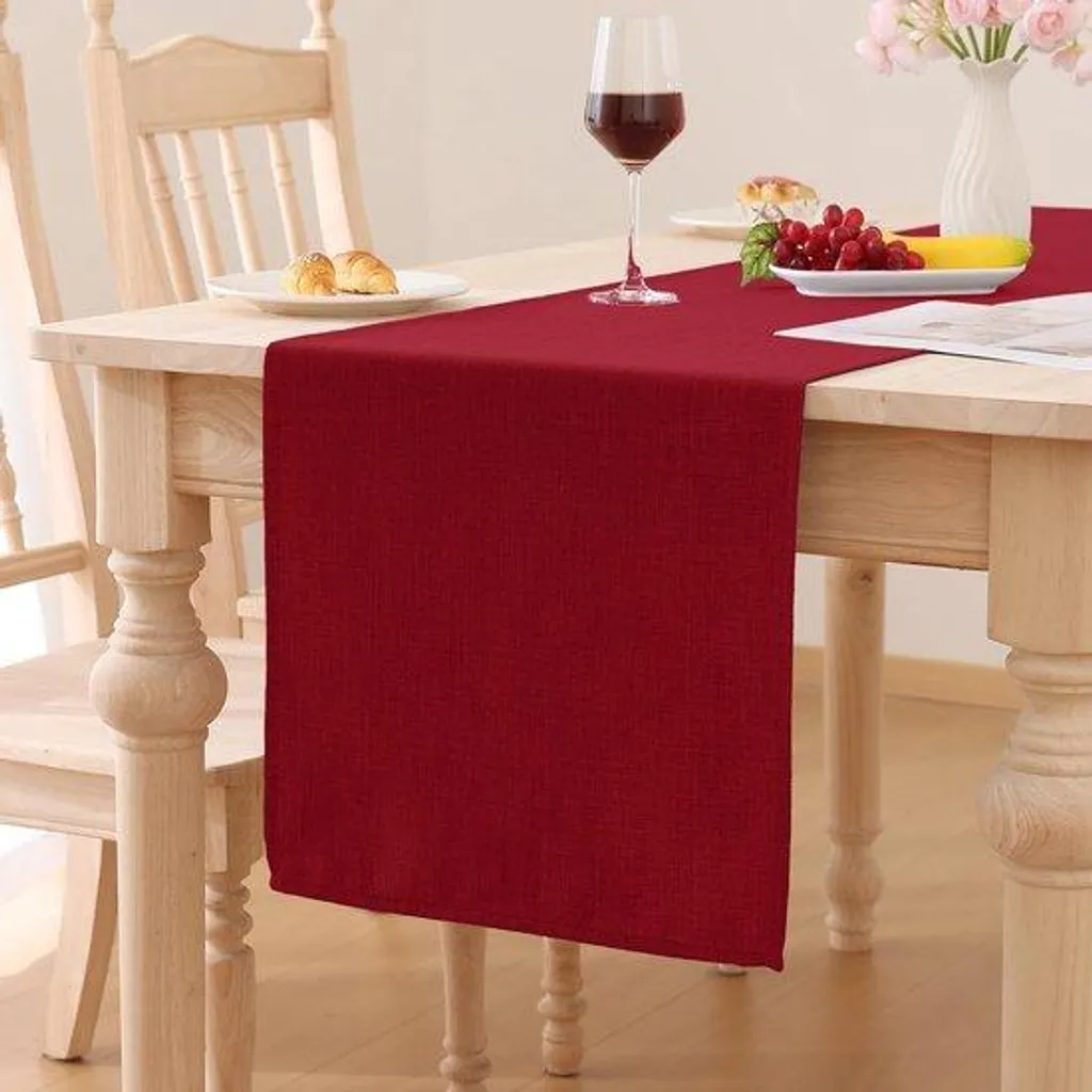 Set de table rouge 40x180 cm imperméable idéal pour repas de fête
