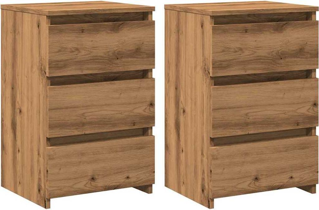 Nachttische 2 Stk. Artisan-Eiche 40x35x62,5 cm Holzwerkstoff