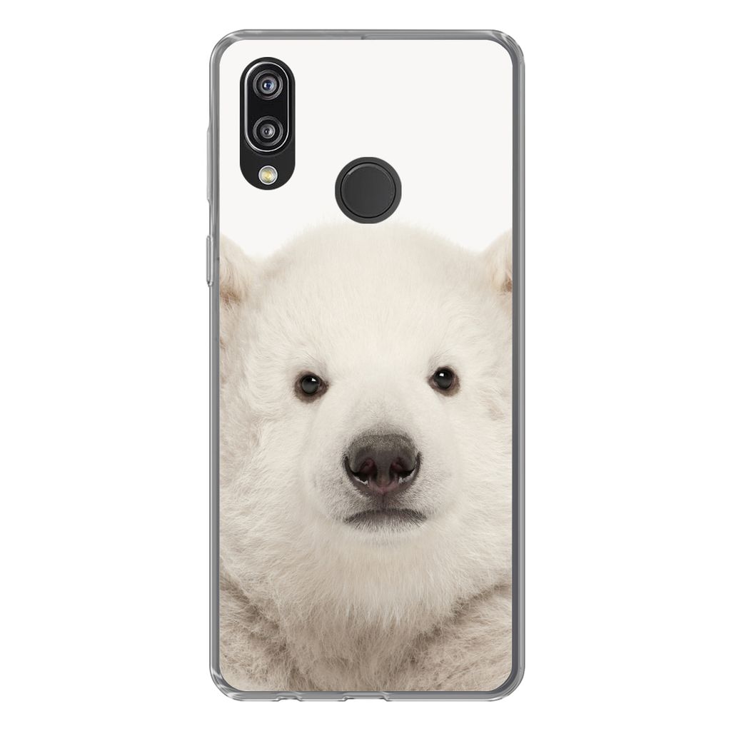 MuchoWow Handyhülle Schutzhülle Hülle für Huawei P20 Lite (2020) Eisbär - Tiere - Weiß - Kinder - Jungen - Mädchen Silikon Softcase Handy ...