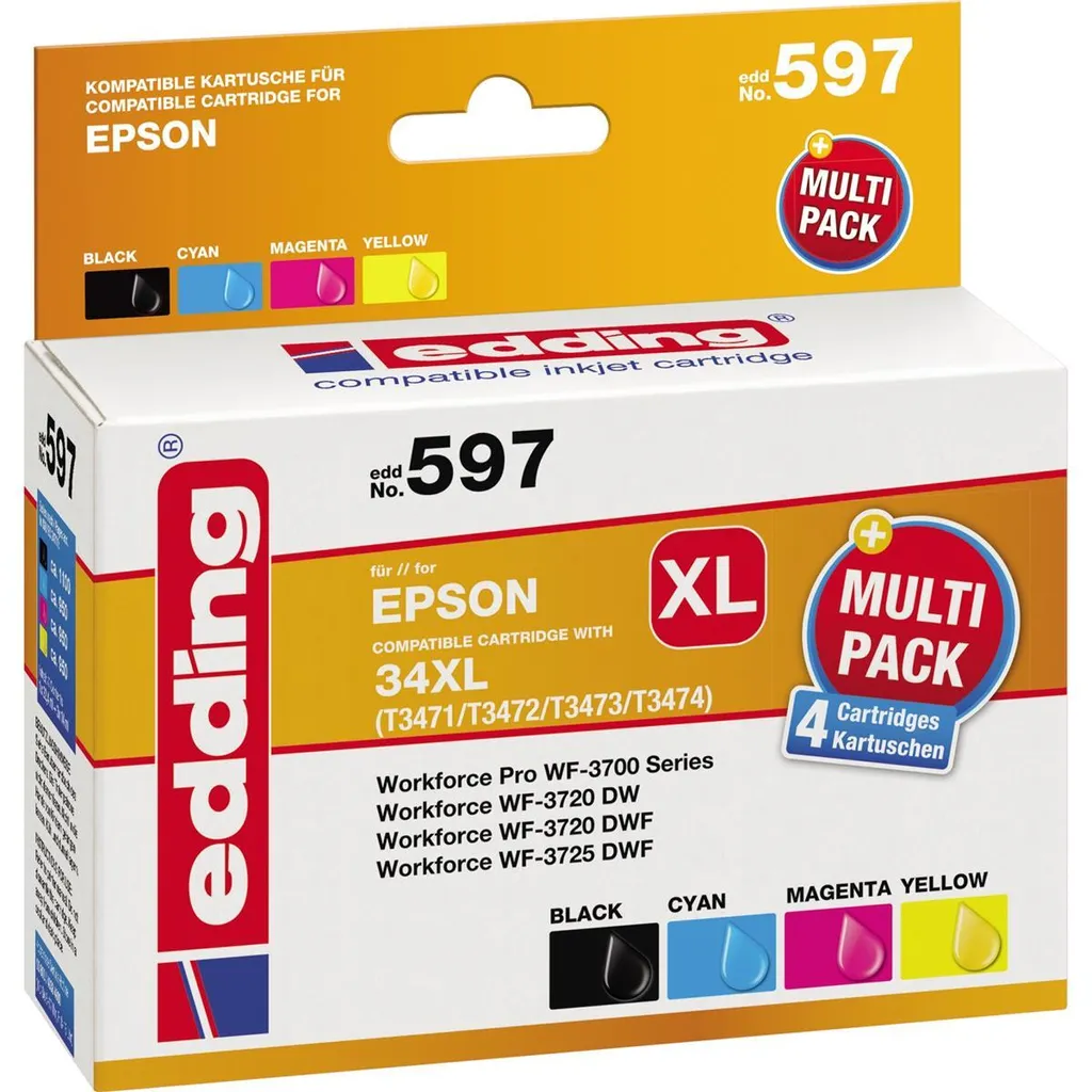 Set 4 Cartucce 34XL Rigenerate Compatibili Epson - Scelta Green