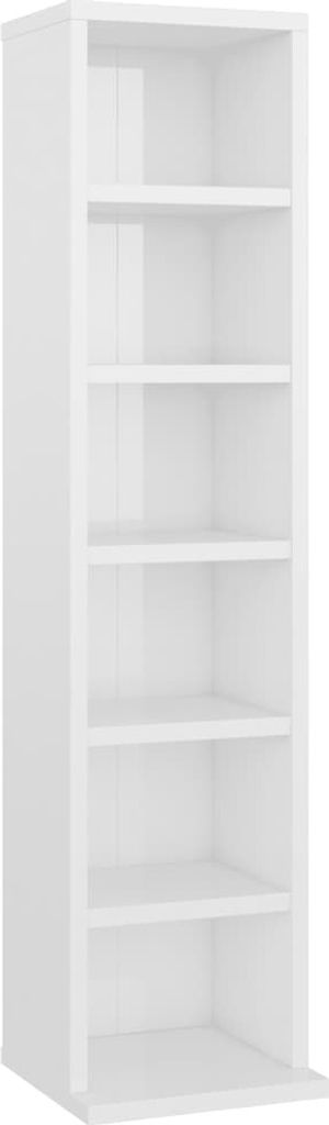 vidaXL Mobile porta CD bianco lucido 21x20x88 cm in Immagine del prodotto 