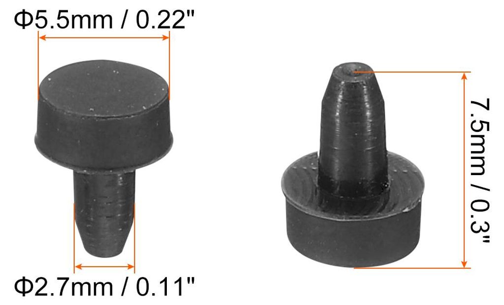 12 Stš¹ck Silikon Gummistopfen Weiche Flexible Stopfen fš¹r 2,1-2,6 mm Loch Schwarz