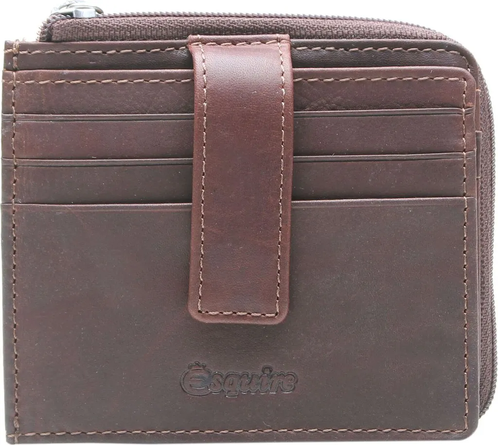 Étui Carte de Crédit Cuir Brun Esquire Oslo Dallas Protection RFID
