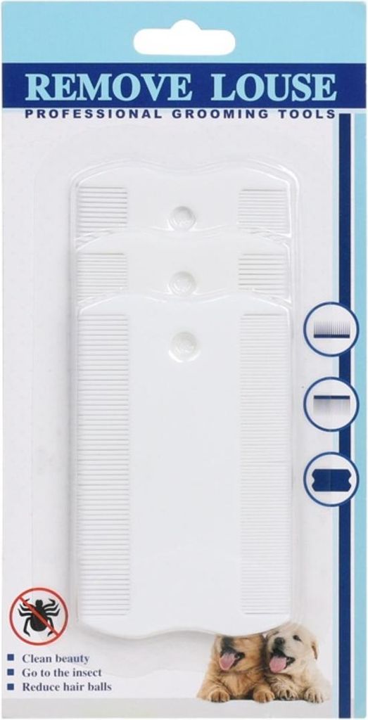 INF Flohkamm für Haustiere (3er-Pack) - Doppelseitig, feiner Zahnkamm