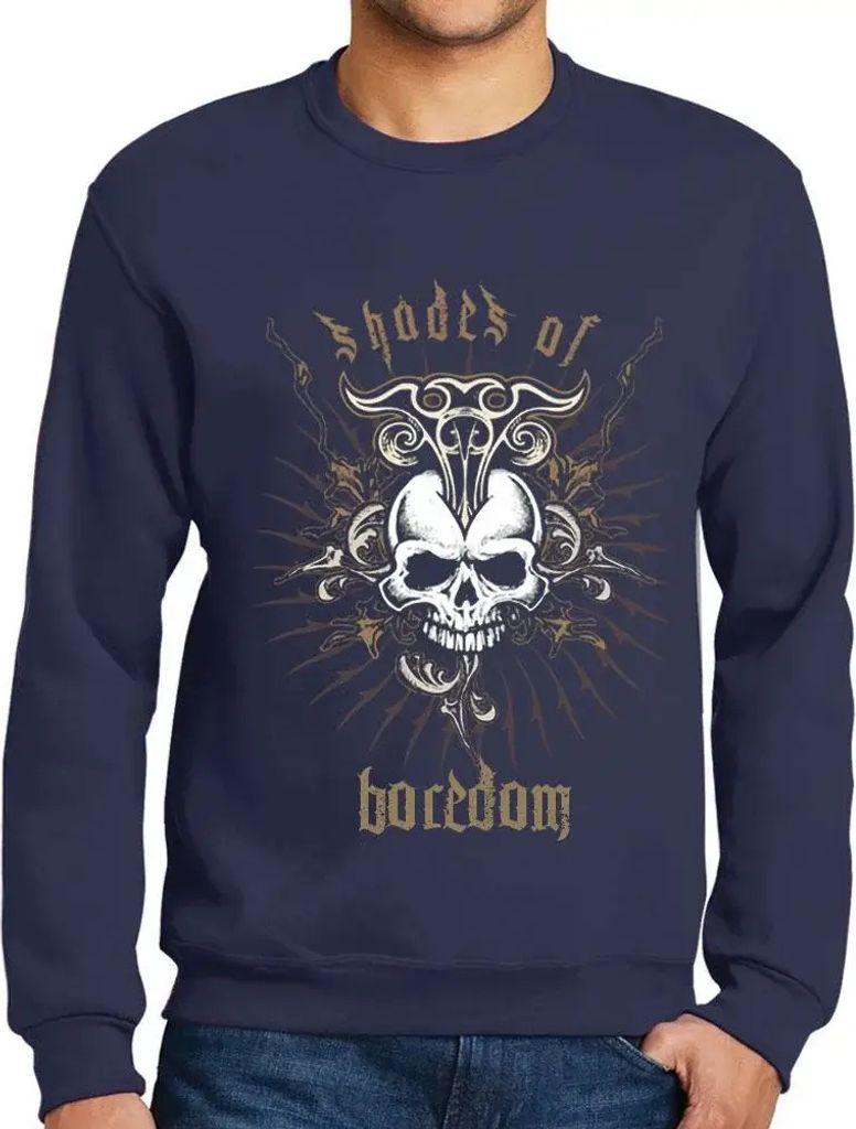 Herren Grafik Sweatshirt mit Aufdruck Schattierungen von Langeweile – Shades Of Boredom – Öko-Verantwortlich Vintage Jahrgang Langarmshirt Pul...