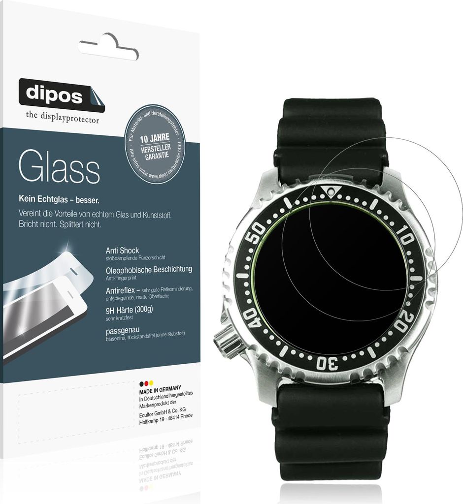 2x Schutzfolie für Citizen NY0040 matt - Anti-Shock 9H Folie dipos Glass Kunststoffglas