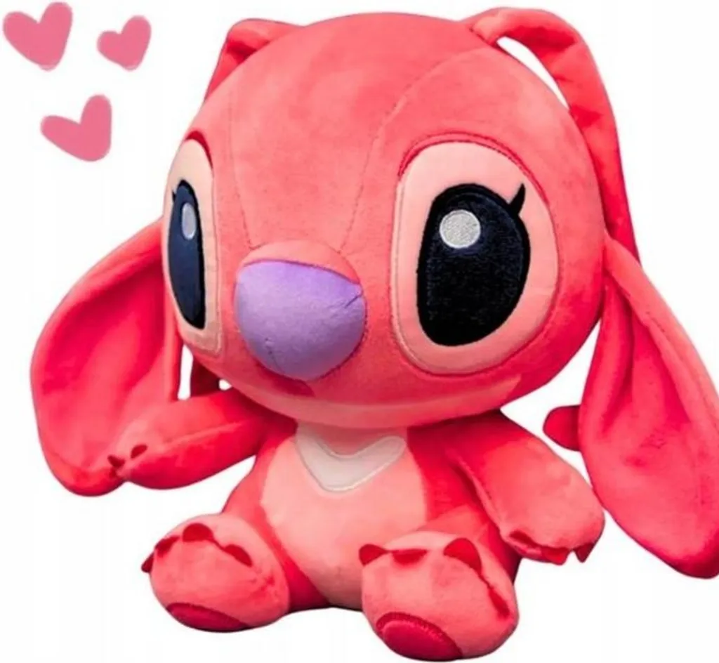 Peluche Angel Disney 45 cm Rose - Doudou Lilo & Stitch Officiel