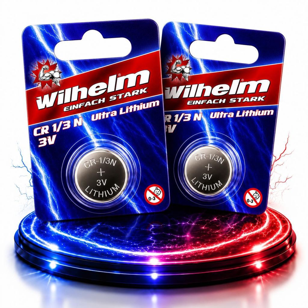 2 x WILHELM 1/3N 3V Photo Lithium CR1/3N DL1/3N Blister Produktbild 