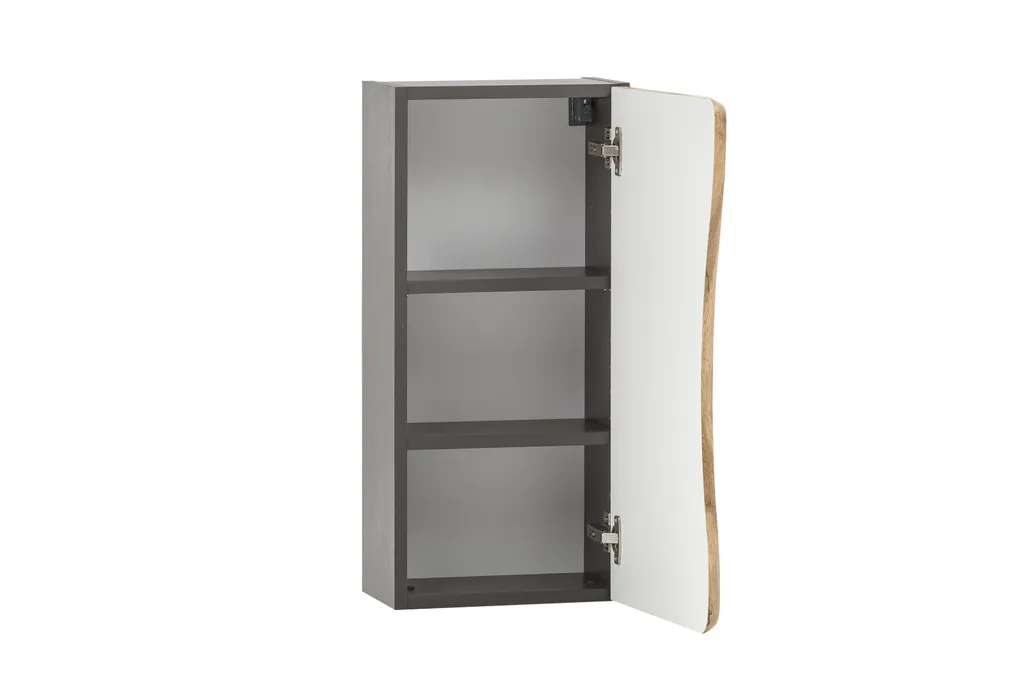 Armoire murale Kaprun en MDF graphite avec étagères de rangement