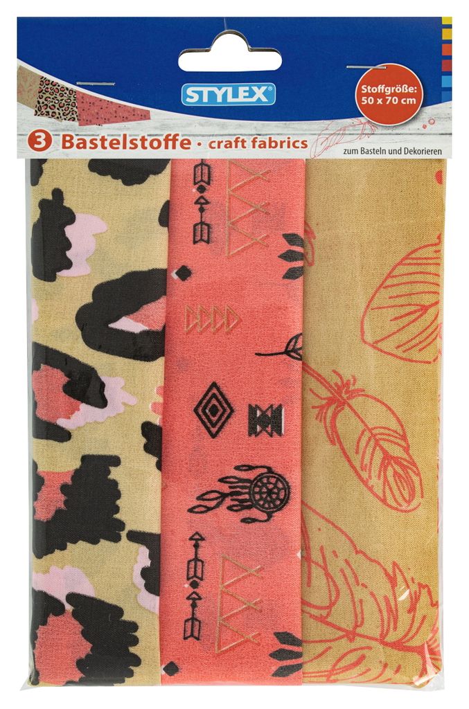 Stylex 43020 Bastelstoff 50 x 70 cm 3 Muster