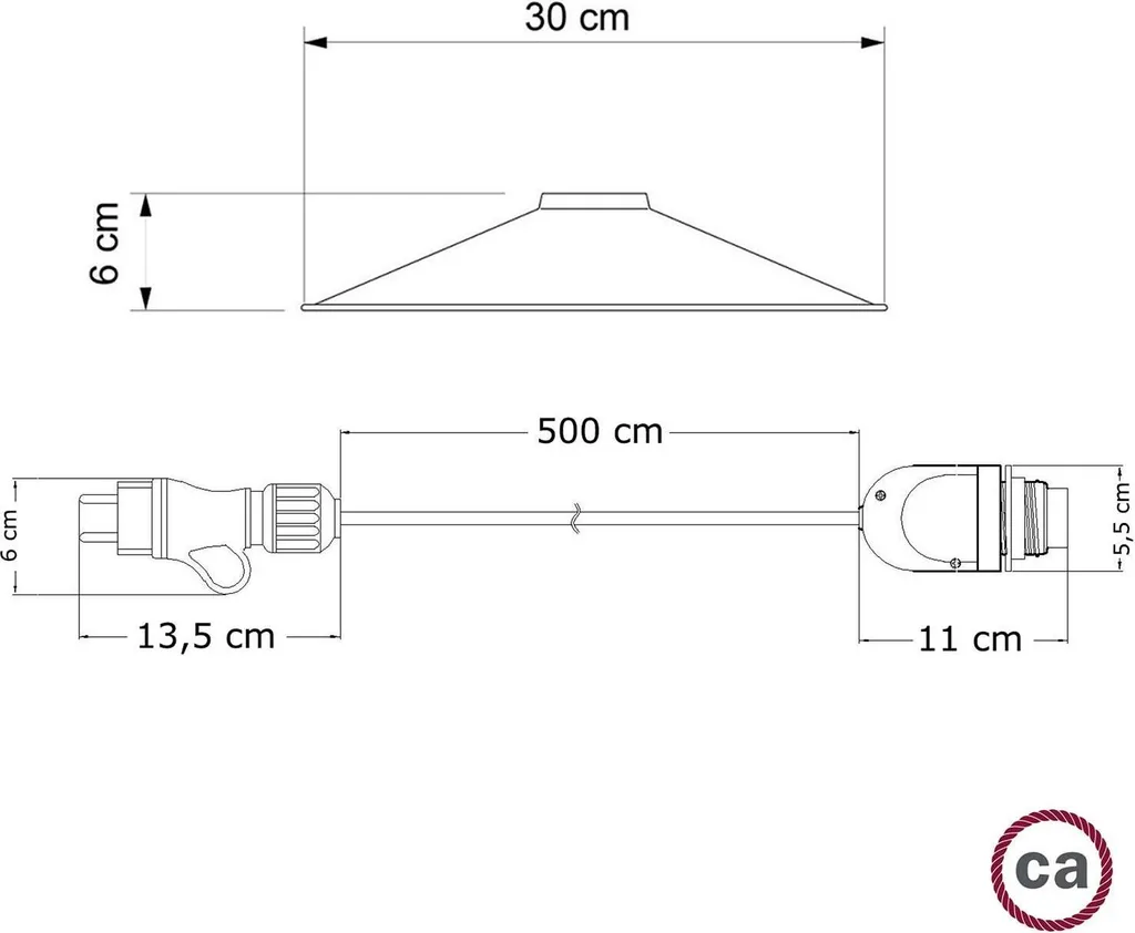 Sospensione Esterni IP65 Snake Eiva Nero | Creative-Cables Design - 4