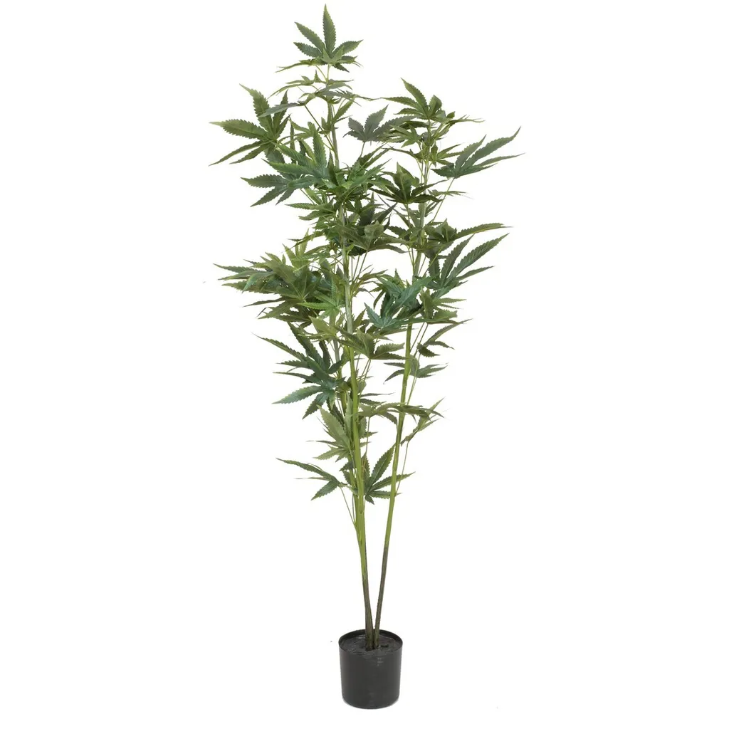 Plante de chanvre artificielle 120cm pour déco salon sans entretien