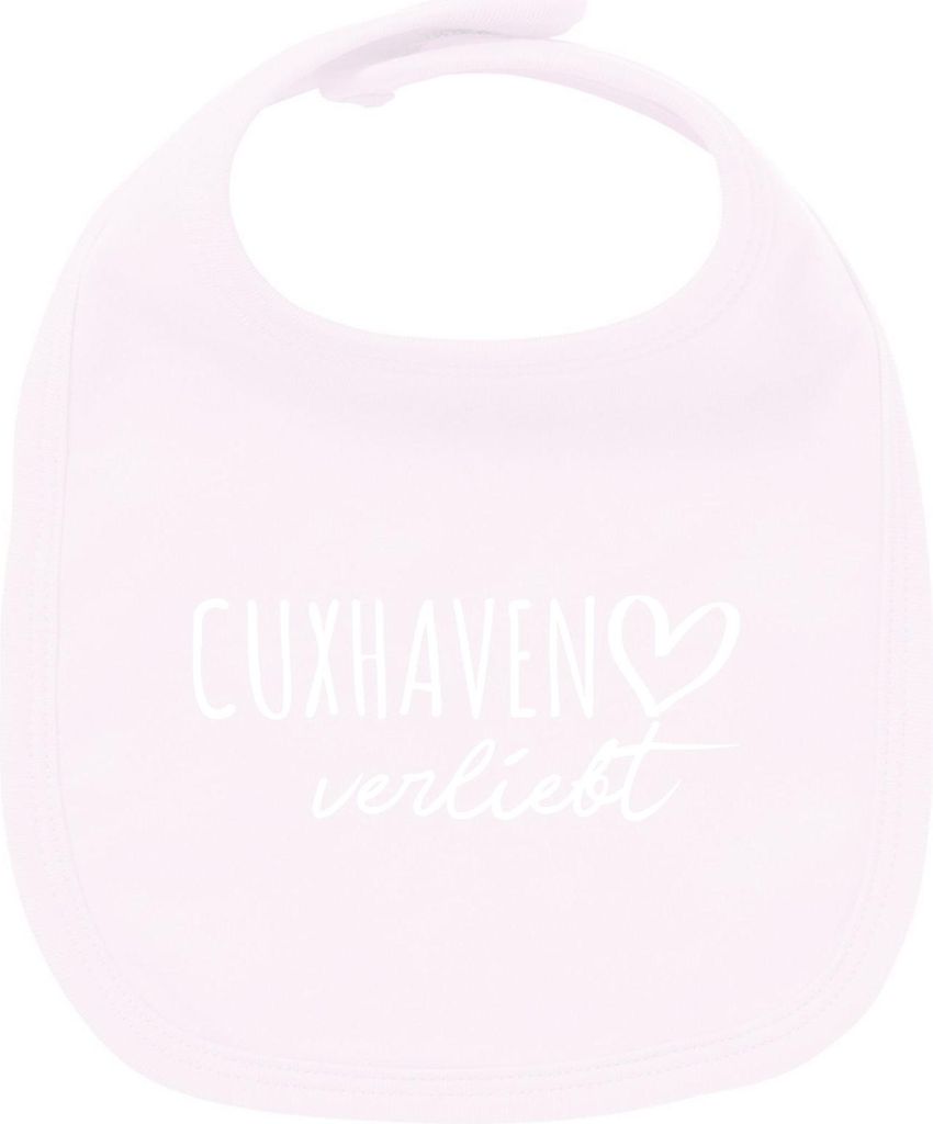 Huuraa Unisex Babylatz Cuxhaven verliebt Geschenk Babypink Baumwolle Cuxhaven Mitbringsel