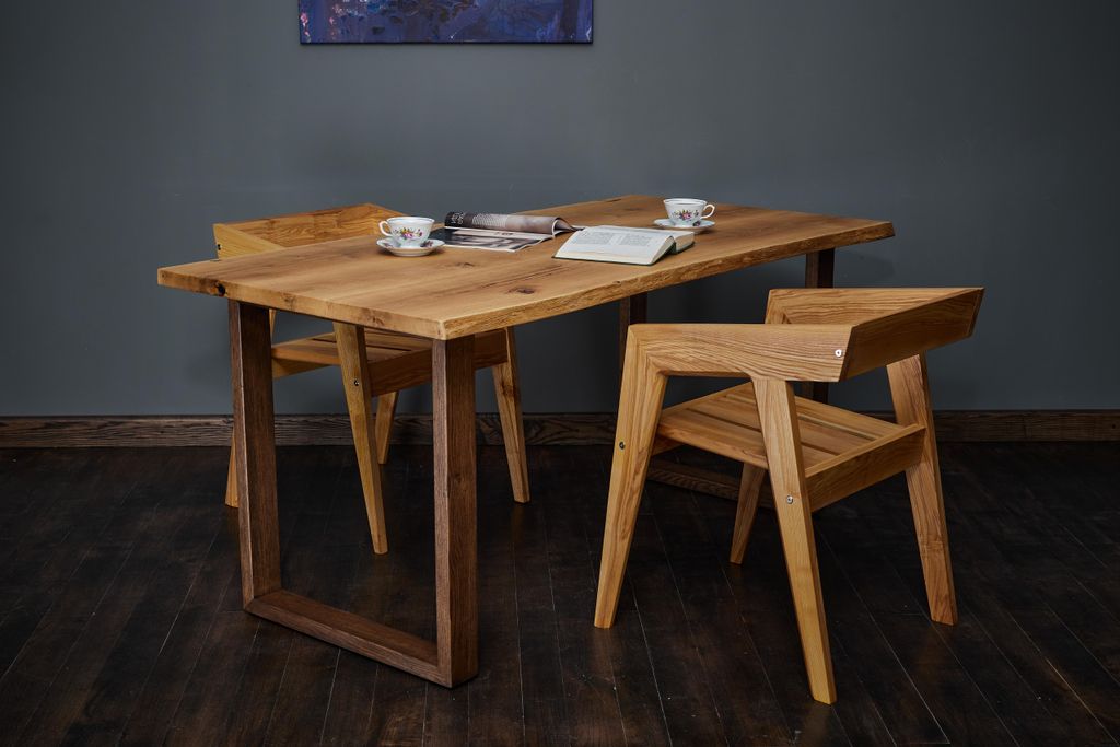 tømmermann Baumkantentisch Esszimmertisch Massivholz Esstisch Holz Massiv Schreibtisch 160x74 Küchentisch Holztisch Eiche Esszimmer Tisch Dining ...