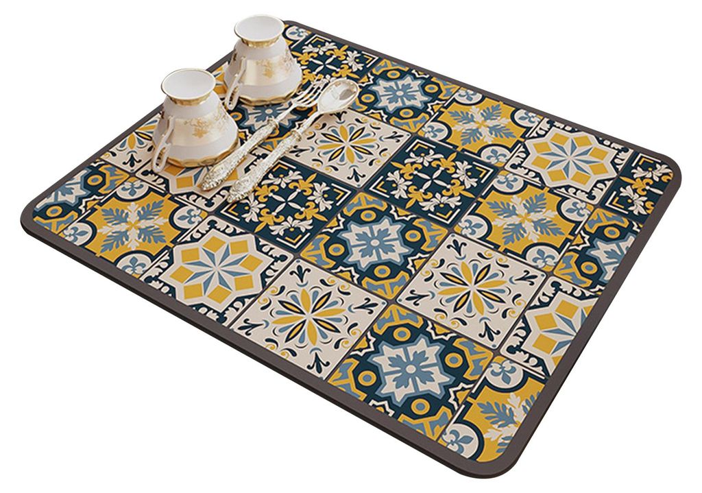 Platzset mit Retro-Print, schnell absorbierend, rutschfest, leicht zu reinigen, minimalistisches Design, auslaufsicherer Kaffeetassenuntersetzer