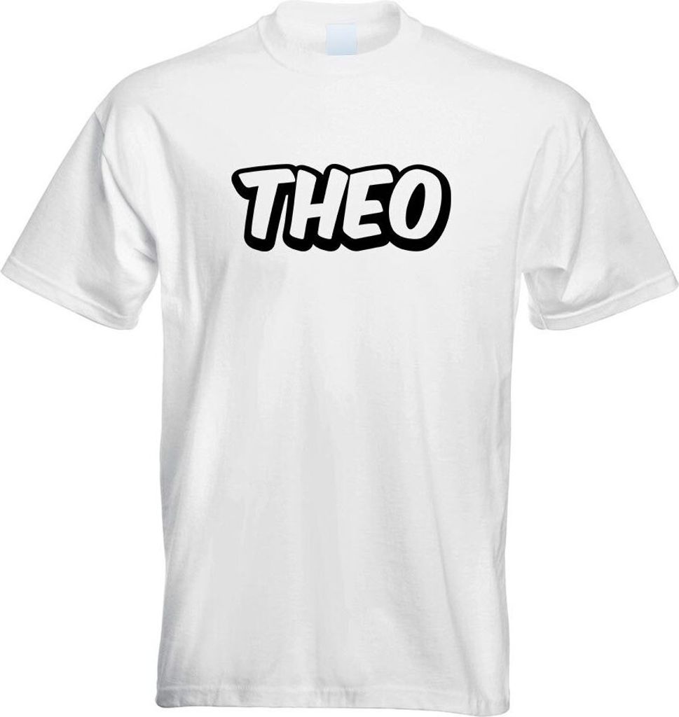 Kiwistar - T-Shirt - Weiss - Theo Vorname Jungen Motiv Bedruckt Funshirt Design Print - mit Motiv Bedruckt - Funshirt Design - Sport - Freizeit - H...
