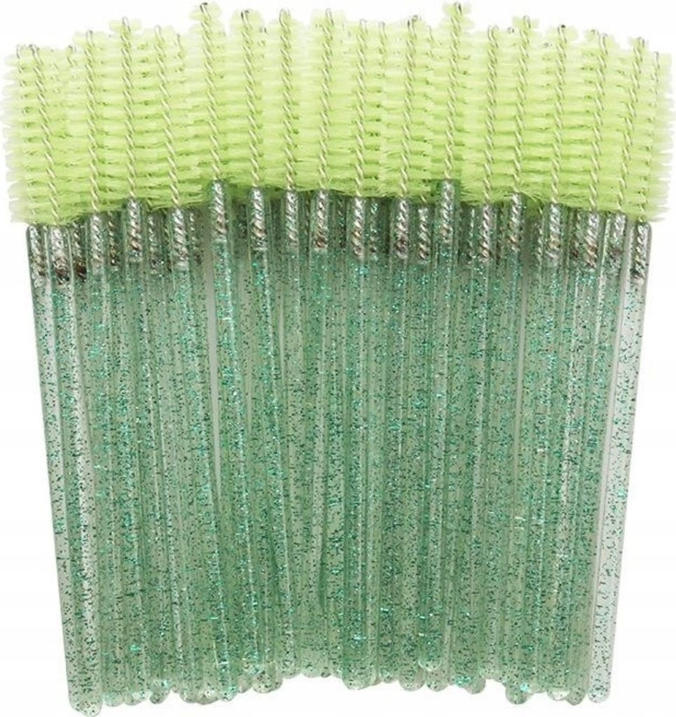 Einweg-Glitzer-Spiral-Wimpern- und Augenbrauenbürsten Grün 50 Stück.