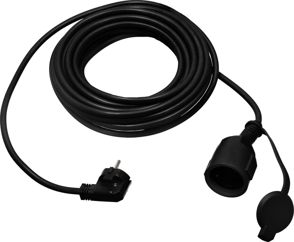 Garten-Verlängerungskabel schwarz 25 m (3×1,5 mm²) IP44 mit Schuko-Steckdose | 800.825.110 | HOROZ
