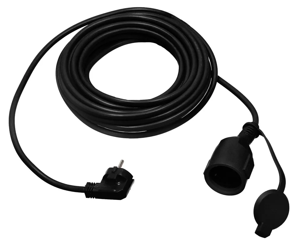 Cavo di prolunga da giardino nero 25 m (3×1,5 mm²) IP44 presa Schuko | 800.825.110 | HOROZ