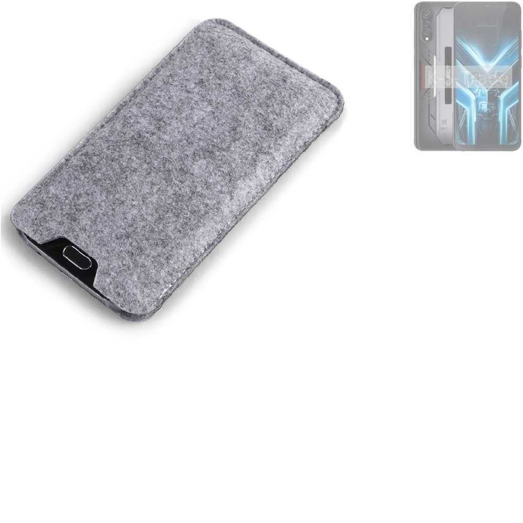 K-S-Trade Filz Handyhülle kompatibel mit Cubot X70 Schutzhülle Filztasche Filz Tasche Case Sleeve Handy Hülle Filzhülle grau