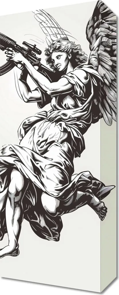 Quadro 20x50 cm Angelo della Guerra | Arte Sacra e Moderna per Interni