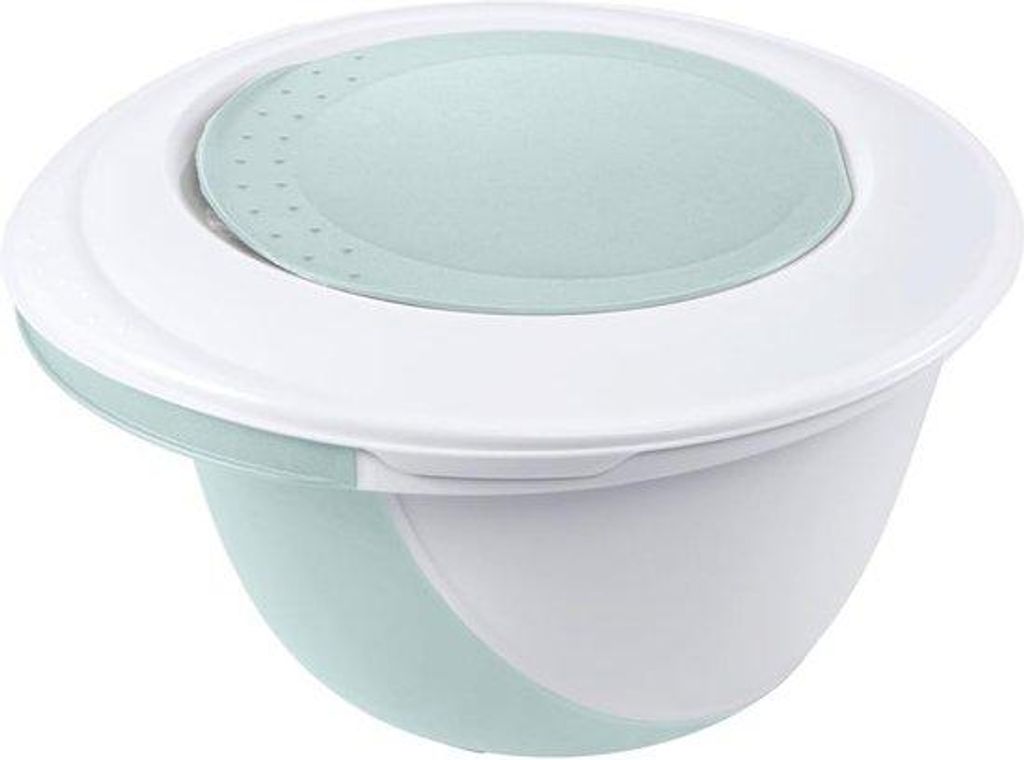 4-in-1-Mengkomset mit Anti-Slip-Funktion, Spatbeschermung und Teigklopfwerk, aquamarin, 4-fach-Funktionsmengkomset