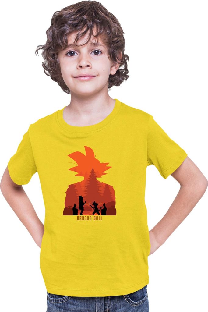 Kinder T-Shirt Dragon Anime Manga Ball Z Goku 02, 3-4 Jahr - 104 / Gelb