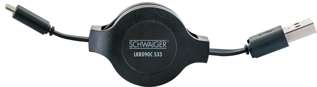 Schwaiger LKR 090 C, 0,8 meter, USB A, USB C, USB 2.0, 0,48 Productafbeelding 