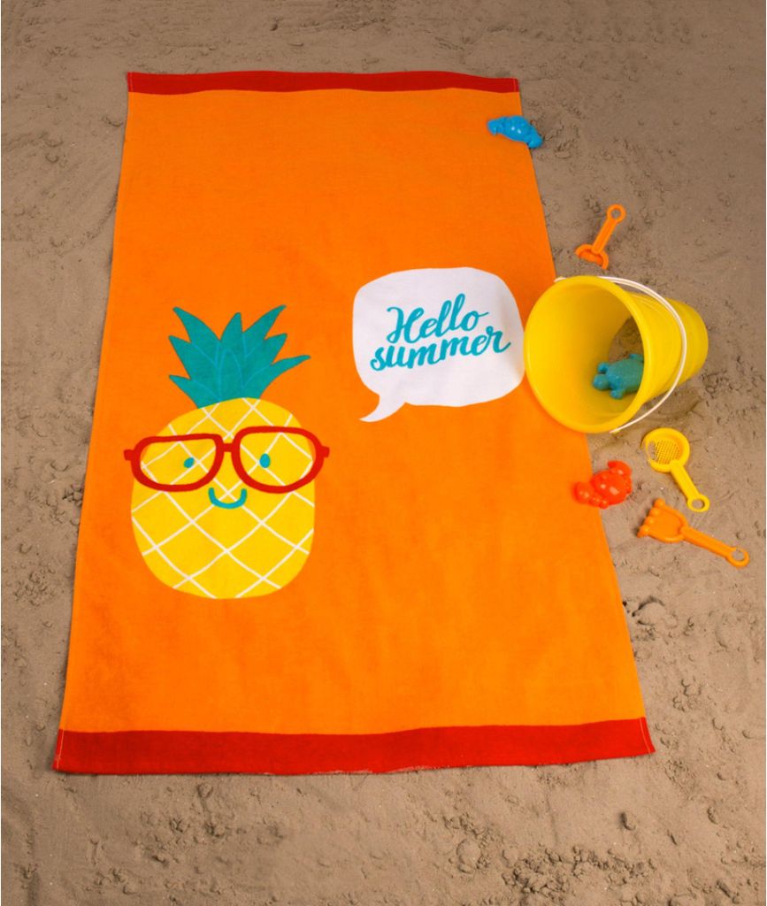 Strandtuch Badetuch für Babys Orange Velours aus 100% Baumwolle 70x140 cm