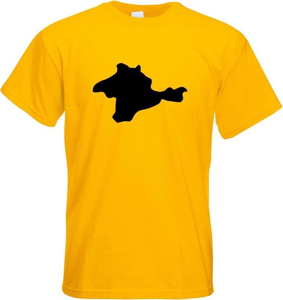 Kiwistar - T-Shirt - gelb - Krim - Tauris Umriss Kontur Herren Funshirt Bedruckt Design Sprüche Spruch Motive - mit Motiv Bedruckt - Funshirt Desi...