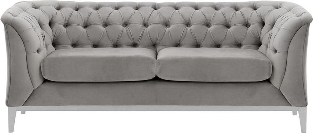 Zweisitzer-Sofa Chesterfield Modern Wood aus medizinischem Schaumstoff-Velluto 15-white