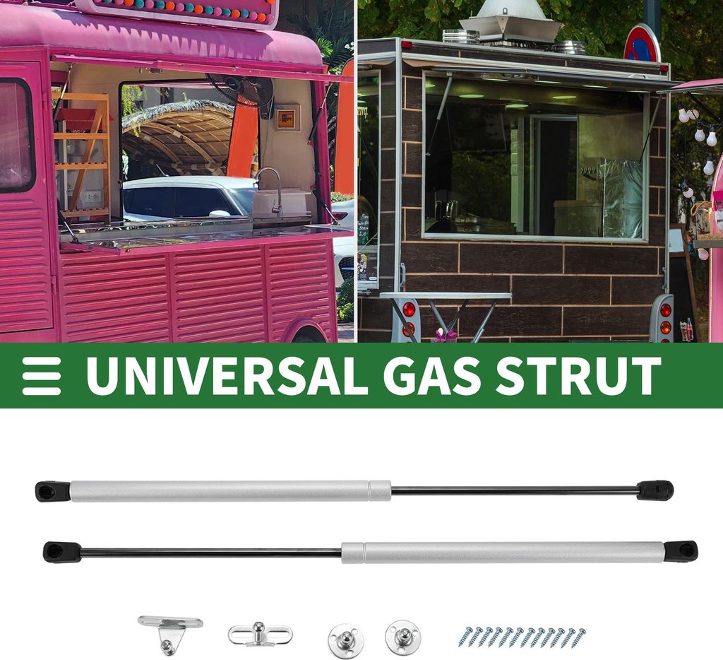510mm 267N Gasdruckdämpfer Gasdruckfeder 60lb Gasfeder für Bettkasten, Türen, Bodenluken, Schuppenfenster Silber, 2er Set
