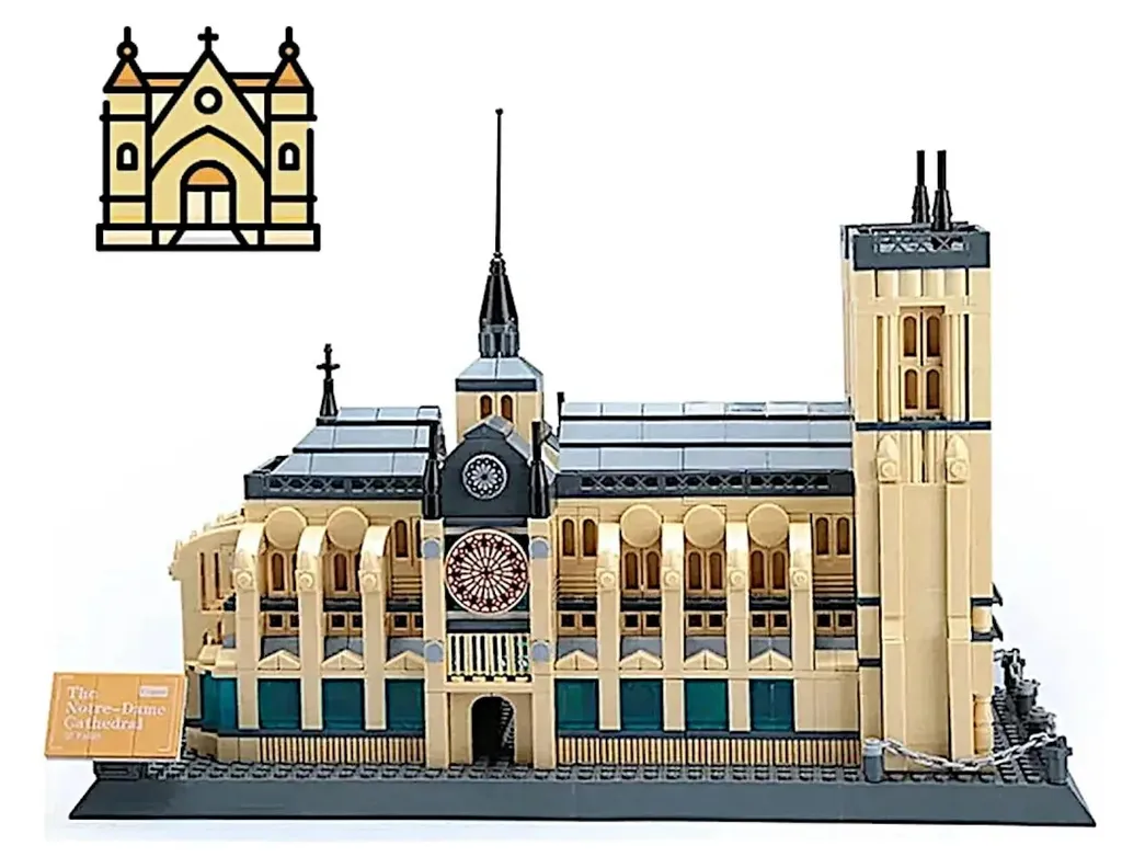 Kit de construction Notre-Dame de Paris compatible 1380 pièces 3D
