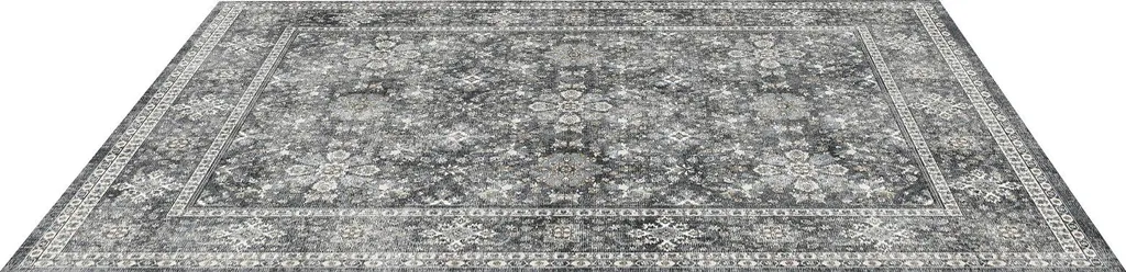 Tapis Salon Gris Vintage 243x304cm Antidérapant : Fini les Tapis qui Glissent