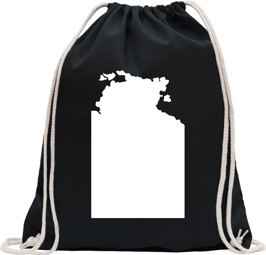 Kiwistar - Turnbeutel - schwarz - Northern Territory- Australien - State - Uluru - Fun Rucksack Sport Beutel Gymsack Baumwolle mit Ziehgurt